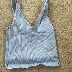 light blue ribbed nikibiki cropped tank top